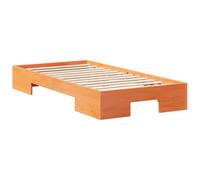 vidaXL Struttura per letto in legno di pino, colore marrone, cerato, 90 x 200 cm, mobile moderno per la camera da letto, con finitura morbida, forma rettangolare e senza bisogno di montaggio. Design
