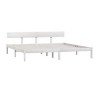 vidaXL Struttura letto in legno massello di pino bianco, 180 x 200 cm, super king size