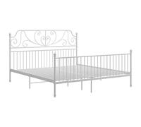 vidaXL Struttura letto in metallo bianco, 180 x 200 cm, super king size