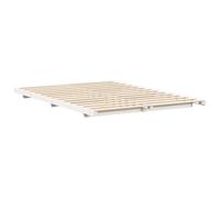 vidaXL Struttura Letto in Pino Bianco, 160 x 200 cm, Stile Japandi. Facile da Montare, Senza Rete ortocaduta, Basso Profilo per Sicurezza, Solo per Uso Indoor. Finitura Opaca. Richiesta Trapano e ca