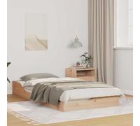 vidaXL Struttura Letto in Pino Massello con Finitura Opaca Naturale, 75 x 190 cm. Profilo Basso, Facile da Montare, con doghe rigide. Design Unisex, Perfetta per la Camera da Letto. Include Un Casse