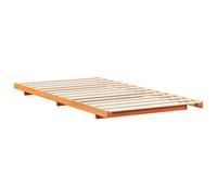 vidaXL Struttura Letto in Pino massello, Design Giapponese, Finitura Marrone Opaca. È a Terra e ha Un Profilo Basso per Una Maggiore Sicurezza. Montaggio Facile, Misura 90 x 190 cm. Struttura Minima