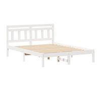vidaXL Struttura letto in pino massiccio, bianco, 140 x 190 cm. Design contemporaneo con finitura dipinta. Testiera a parete, struttura resistente. Design elegante e salvaspazio. Cons