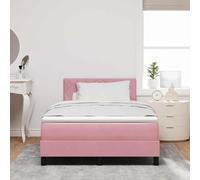 vidaXL Struttura Letto in Velluto Ampio Spazio di Archiviazione Rosa 120X190 cm Moderna Imbottita Matrimoniale per Decorare la Camera Contemporanea