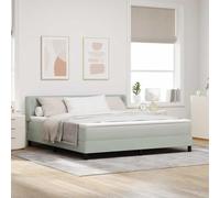 vidaXL Struttura Letto King in Velluto con Listelli in Compensato Grigio Chiaro Design Moderno Stile Rivestito per Materasso di Dimensione Mobili per Camera da Letto Contemporaneo Doppio Base a Liste