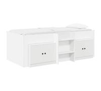 vidaXL Struttura Letto Loft con Mobile 3 pcs Bianco Legno multistrato, Letto Loft Compatto, Design Moderno, Stile Elegante, Soluzione Salvaspazio, Mobili Urban per Camere Minimal