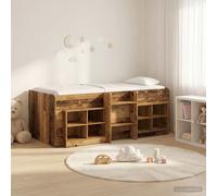 Struttura Letto Loft con Mobile 3 pz Legno antico