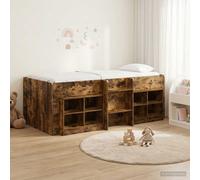 Struttura Letto Loft con Mobile 3 pz Rovere Fumo
