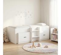 Struttura Letto Loft con Mobile 3 pz Bianco Legno multistrato