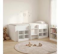 Struttura Letto Loft con Mobile 3 pz Bianco Legno multistrato