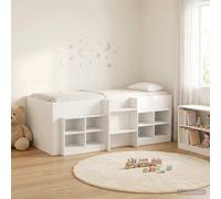 Struttura Letto Loft con Mobile 3 pz Bianco Legno multistrato