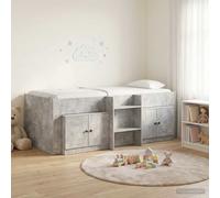 vidaXL Struttura Letto Loft con Mobile con porta 3 pz Grigio Cemento