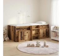 vidaXL Struttura Letto Loft con Mobile con porta 3 pz Legno antico