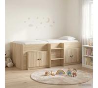 vidaXL Struttura Letto Loft con Mobile con porta 3 pz Rovere Sonoma