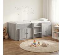Struttura Letto Loft con Armadietto 3 pz Sonoma grigio
