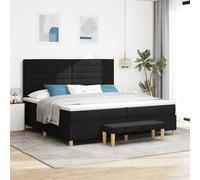 vidaXL Struttura Letto Moderna a Righe Nere Struttura in Legno Massello di Pino Dimensioni Generose 200 X cm Design Elegante Adatto per Uso Interno Mobili Contemporanei per Camera da Letto Conforto a