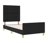 vidaXL Struttura Letto Moderna Ampio Spazio di Archiviazione Tessuto Nero 80X200 cm Design Durevole per Camera da Letto Interna Facile Montaggio Legno Elegante Singolo