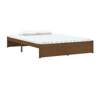 vidaXL Struttura letto moderna in legno di pino massiccio, stabile e robusto, doghe in compensato per un'eccellente distribuzione del peso, adatta per materassi da 140 x 190 cm, finitura marrone miele