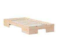 vidaXL Struttura Letto Moderna Rettangolare in Legno di Pino Naturale 100 x 200cm, Superficie Liscia Marrone. Mobili per Camera da Letto Interna con Finitura Verniciata. Include 1 Piano. Perfetta per