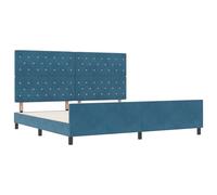 vidaXL Struttura Letto Moderna Velluto Blu Scuro 200x200 cm con Trapuntatura e Bottoni in Cristallo per Mobili Eleganti per Camera da Letto di Lusso Queen Size