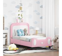 vidaXL Struttura Letto per Bambini con Testata Rosa 70 x 140 cm PU, Mobili Moderni per Camera da Letto, Telaio Letto Rettangolare, Design Minimalista, Soluzione per Dormire Funzionale