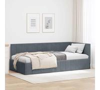 vidaXL Struttura Letto per Una Camera Moderna - Design Angolare in Velluto, Arredamento Contemporaneo, Morbido e Elegante