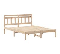 vidaXL Struttura Letto Piattaforma in Legno Massello di Pino 140 x 190 cm, Design Moderno e Robusto. Non Serve Il Boxspring, Testata e pediera presentabili con Gambe quadrate sicure. Perfetta per Un