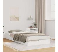 vidaXL Struttura Letto Platform Bianco in Legno di Pino Massello, Finitura Opaca, 80 x 210 cm. Caratteristiche: Fondazione a Doghe Rigide, Cassetto Laterale, Montaggio Facile, Uso Indoor per Due, Un