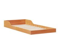 vidaXL Struttura letto platform in legno di pino marrone cerato, 90 x 200 cm. Design moderno e slim senza bisogno di rete a molle. Ideale per una camera da letto in stile minimalista e contemporaneo.