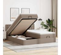 vidaXL Struttura Letto Pouf con Materassi 180x200 cm Similpelle