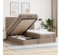 vidaXL Struttura Letto Pouf con Materassi 180x200 cm Similpelle