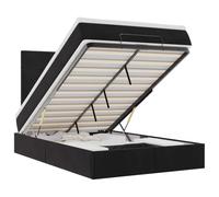 vidaXL Struttura Letto Pouf con Materassi Nero 120x200 cm Velluto, giroletto, Pouf giroletto, sottoletto Contenitore, giroletto con Contenitore