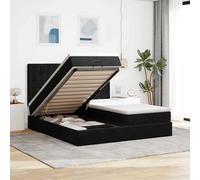 vidaXL Struttura Letto Pouf con Materassi Nero 180x200 cm in Velluto