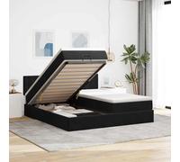 vidaXL Struttura Letto Pouf con Materassi Nero 180x200 cm in Velluto