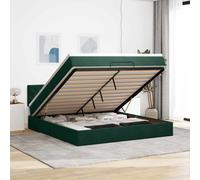 vidaXL Struttura Letto Pouf con Materasso 180x200 cm in Velluto