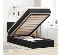 vidaXL Struttura Letto Pouf con Materasso Nero 90x190 cm in Velluto