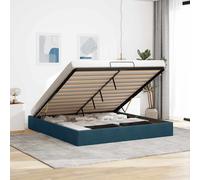 vidaXL Struttura Letto Pouf Senza Materasso 160x200 cm in Velluto, giroletto con Contenitore, Imbottito, Singolo Pouf, Pouf giroletto, sottoletto