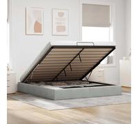 vidaXL Struttura Letto Pouf Senza Materasso 160x200 cm in Velluto, giroletto con Contenitore, Imbottito, Singolo Pouf, Pouf giroletto, sottoletto