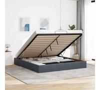 vidaXL Struttura Letto Pouf Senza Materasso 160x200 cm in Velluto, giroletto con Contenitore, Imbottito, Singolo Pouf, Pouf giroletto, sottoletto