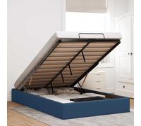 vidaXL Struttura Letto Pouf Senza Materasso Blu 120x190 cm in Tessuto