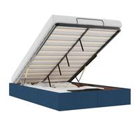 vidaXL Struttura Letto Pouf senza Materasso Blu 120x200 cm in Tessuto