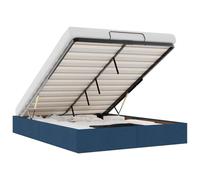 vidaXL Struttura Letto Pouf Senza Materasso Blu 140x200cm in Tessuto