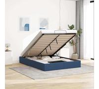 vidaXL Struttura Letto Pouf Senza Materasso Blu 140x200cm in Tessuto