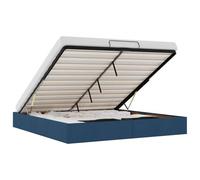 vidaXL Struttura Letto Pouf Senza Materasso Blu 160x200 cm in Tessuto