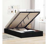 vidaXL Struttura Letto Pouf Senza Materasso Nero 120x190 cm in Tessuto