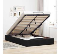 vidaXL Struttura Letto Pouf Senza Materasso Nero 120x200 cm Velluto, giroletto con Contenitore, Imbottito, Singolo Pouf, Pouf giroletto, sottoletto