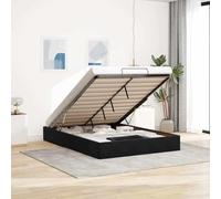 vidaXL Struttura Letto Pouf Senza Materasso Nero 140x200 cm in Velluto, giroletto con Contenitore, Imbottito, Singolo Pouf, Pouf giroletto, sottoletto