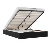 vidaXL Struttura Letto Pouf Senza Materasso Nero 140x200 cm Similpelle