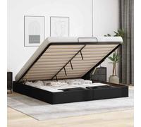 vidaXL Struttura Letto Pouf senza Materasso Nero 160x200 cm Similpelle