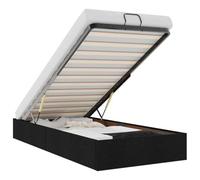 vidaXL Struttura Letto Pouf Senza Materasso Nero 90x200 cm in Tessuto